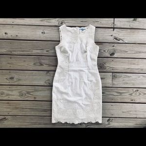 Antonio Melani White Flower Stitch Sheath Dress 4